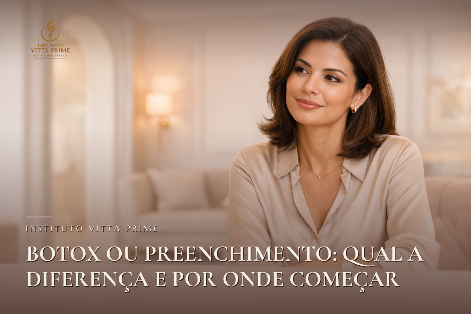 Botox ou preenchimento: qual a diferença e por onde começar. Ilustração editorial do Instituto Vitta Prime, estética facial em Manaus