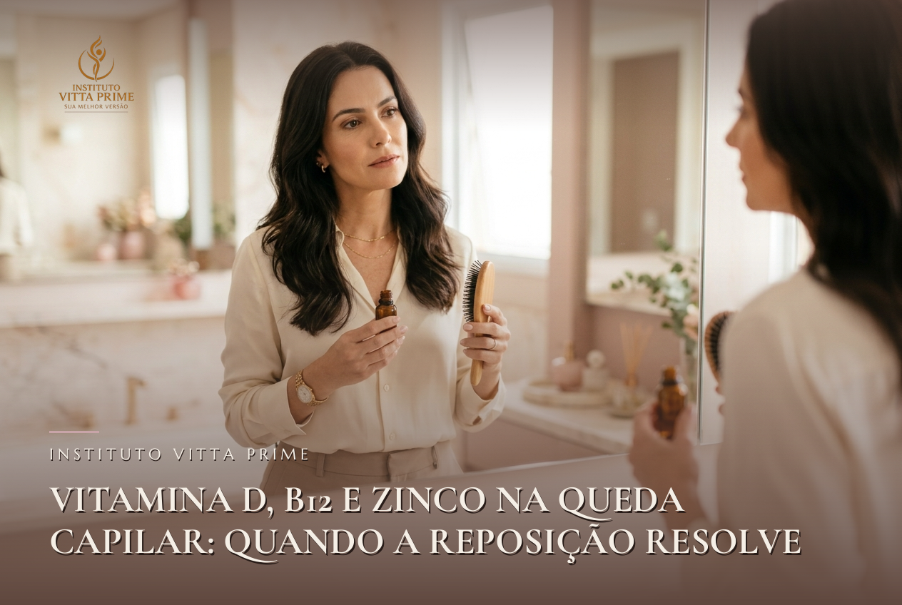 Vitamina D, B12 e Zinco na Queda Capilar: Quando a Reposição Resolve — Dra. Sabrina Chagas Instituto Vitta Prime