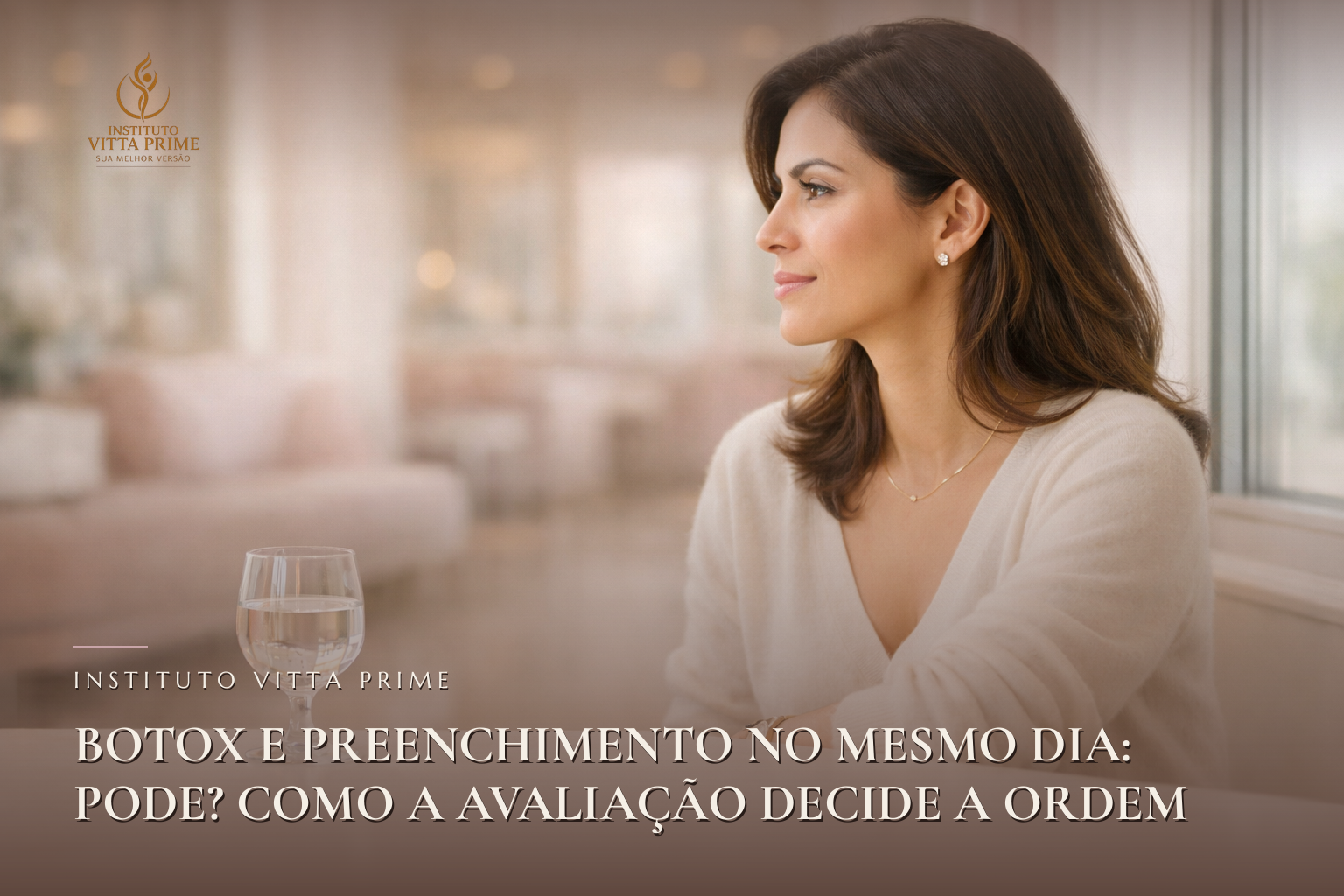 Botox e Preenchimento no Mesmo Dia: Pode? Como a Avaliação Decide a Ordem. Ilustração editorial do Instituto Vitta Prime, estética facial em Manaus