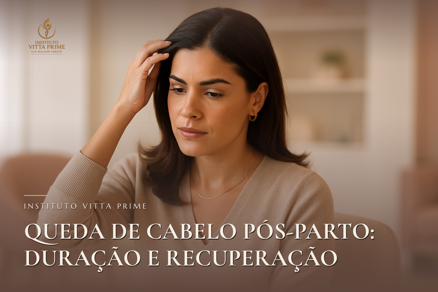 Queda de Cabelo Pós-Parto: Duração e Recuperação. Ilustração editorial do Instituto Vitta Prime, tricologia em Manaus