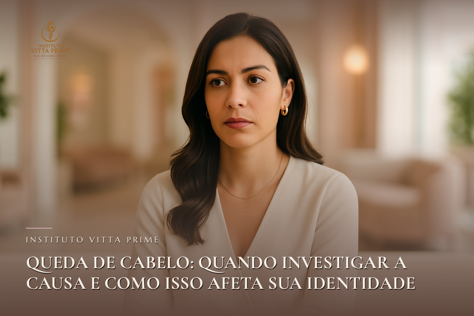 Queda de Cabelo: Quando Investigar a Causa e Como Isso Afeta Sua Identidade. Ilustração editorial do Instituto Vitta Prime, tricologia em Manaus