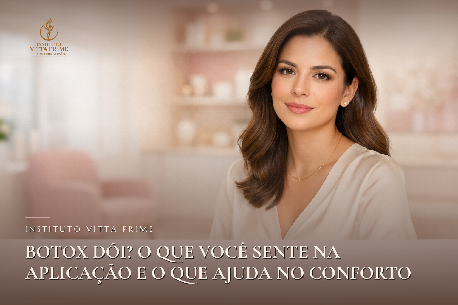 Botox dói? O que você sente na aplicação e o que ajuda no conforto. Ilustração editorial do Instituto Vitta Prime, estética facial em Manaus