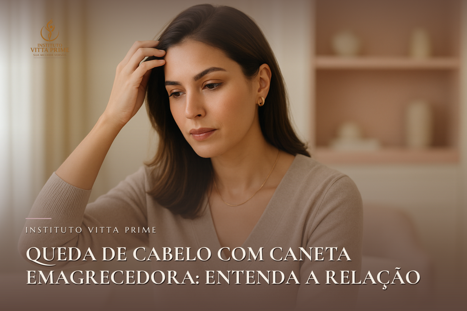 Queda de Cabelo com Caneta Emagrecedora: Entenda a Relação. Ilustração editorial do Instituto Vitta Prime, tricologia em Manaus